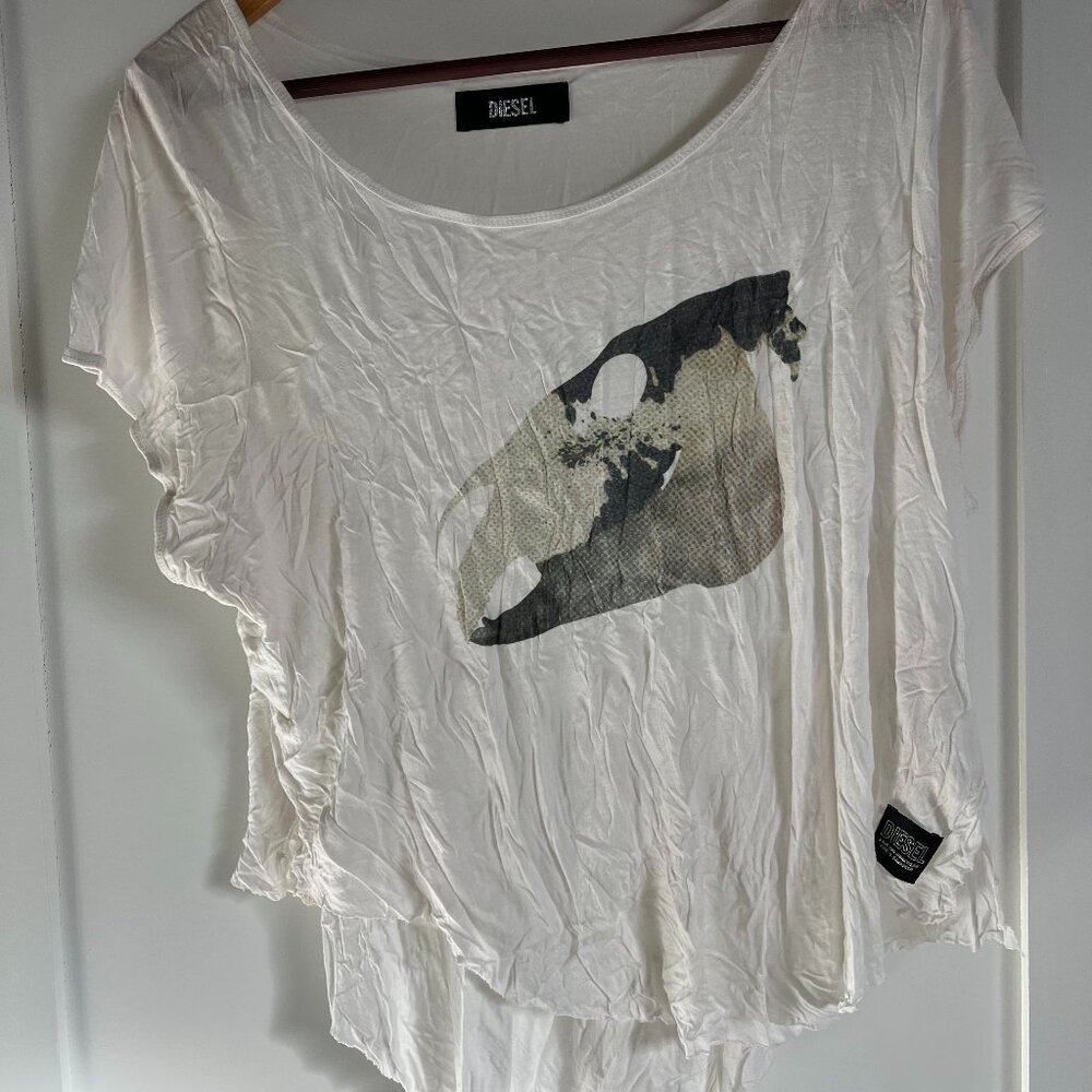 Diesel White Graphic Tee
